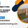 Latex formatting Services Chaudhary Ranbir Singh University Jind