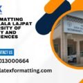 Latex formatting Services Lala Lajpat Rai University of Veterinary and Animal Sciences Hisar