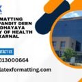 Latex formatting Services Pandit Deen Dayal Upadhayaya University of Health Sciences Karnal